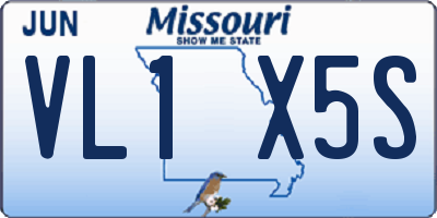 MO license plate VL1X5S