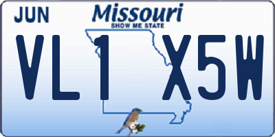 MO license plate VL1X5W