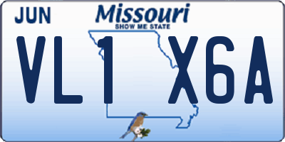 MO license plate VL1X6A