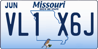 MO license plate VL1X6J