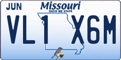 MO license plate VL1X6M