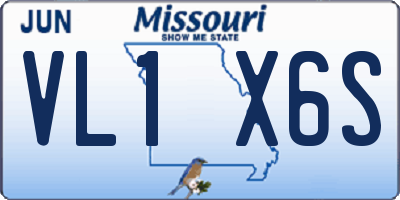 MO license plate VL1X6S