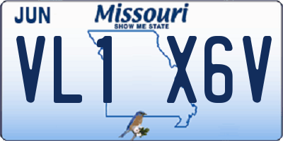 MO license plate VL1X6V
