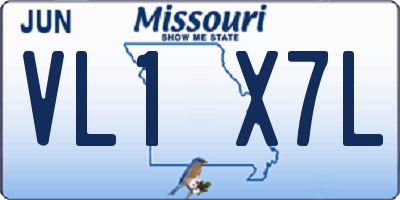 MO license plate VL1X7L