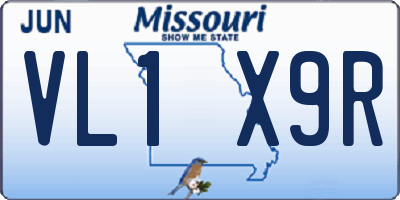 MO license plate VL1X9R