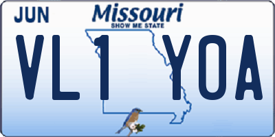MO license plate VL1Y0A