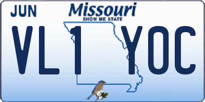 MO license plate VL1Y0C