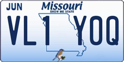 MO license plate VL1Y0Q