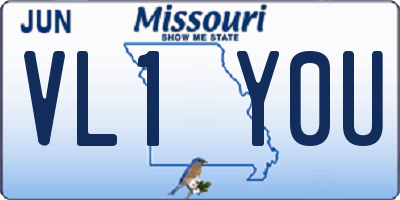 MO license plate VL1Y0U