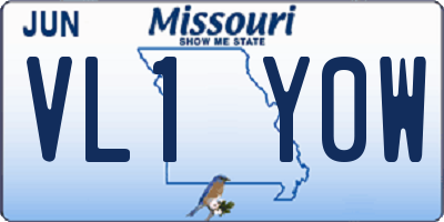 MO license plate VL1Y0W