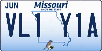 MO license plate VL1Y1A