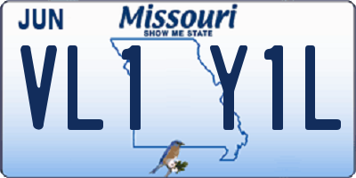 MO license plate VL1Y1L