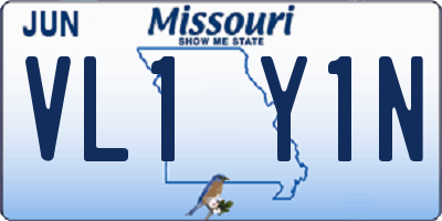 MO license plate VL1Y1N