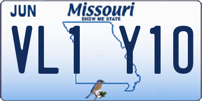 MO license plate VL1Y1O