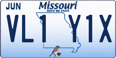 MO license plate VL1Y1X