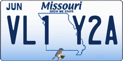 MO license plate VL1Y2A