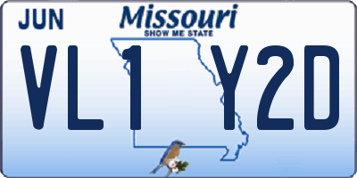 MO license plate VL1Y2D