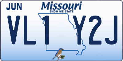 MO license plate VL1Y2J