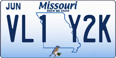 MO license plate VL1Y2K