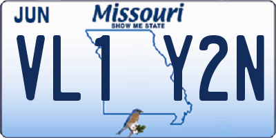 MO license plate VL1Y2N