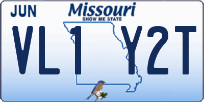 MO license plate VL1Y2T