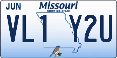 MO license plate VL1Y2U