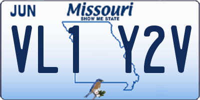 MO license plate VL1Y2V