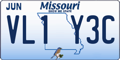MO license plate VL1Y3C