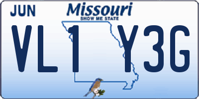 MO license plate VL1Y3G