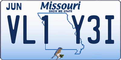 MO license plate VL1Y3I