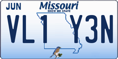 MO license plate VL1Y3N