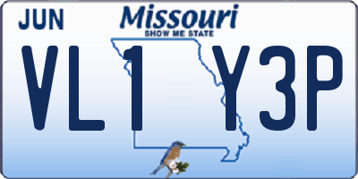 MO license plate VL1Y3P