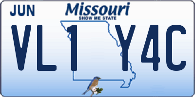 MO license plate VL1Y4C
