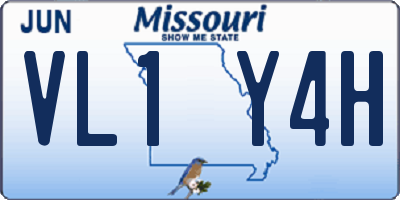 MO license plate VL1Y4H