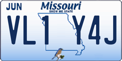 MO license plate VL1Y4J