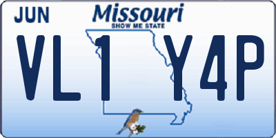 MO license plate VL1Y4P