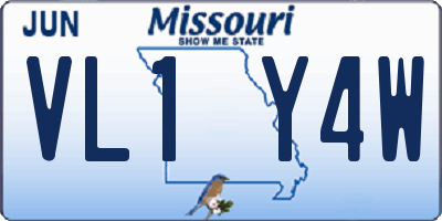 MO license plate VL1Y4W