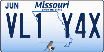 MO license plate VL1Y4X