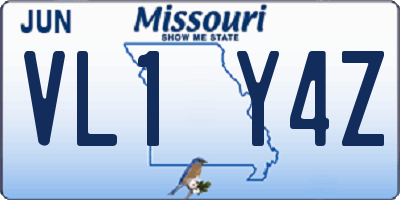 MO license plate VL1Y4Z