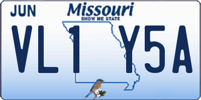 MO license plate VL1Y5A