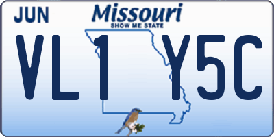 MO license plate VL1Y5C