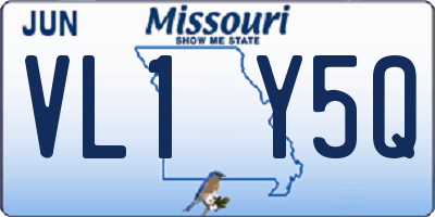 MO license plate VL1Y5Q