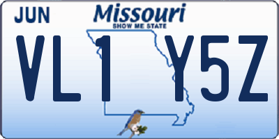 MO license plate VL1Y5Z