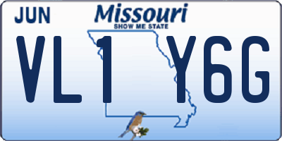 MO license plate VL1Y6G