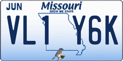 MO license plate VL1Y6K