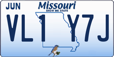 MO license plate VL1Y7J