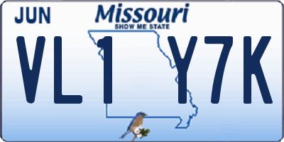 MO license plate VL1Y7K
