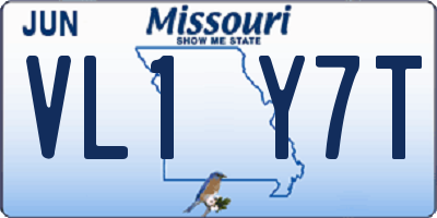 MO license plate VL1Y7T