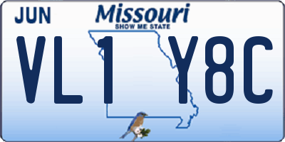 MO license plate VL1Y8C