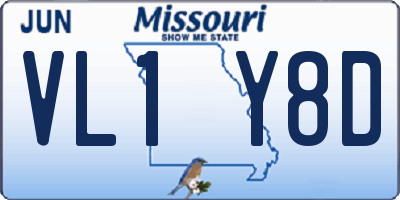 MO license plate VL1Y8D